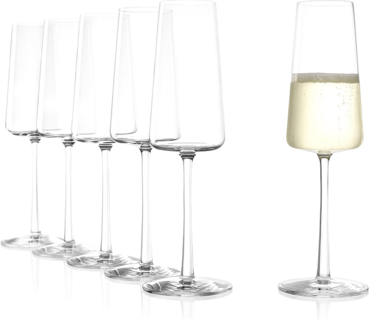 Elegante Champagneglazen Set van 6 – 240ml Kristallen Flutes voor Prosecco en Mousserende Wijn – Vaatwasserbestendig & Duurzaam