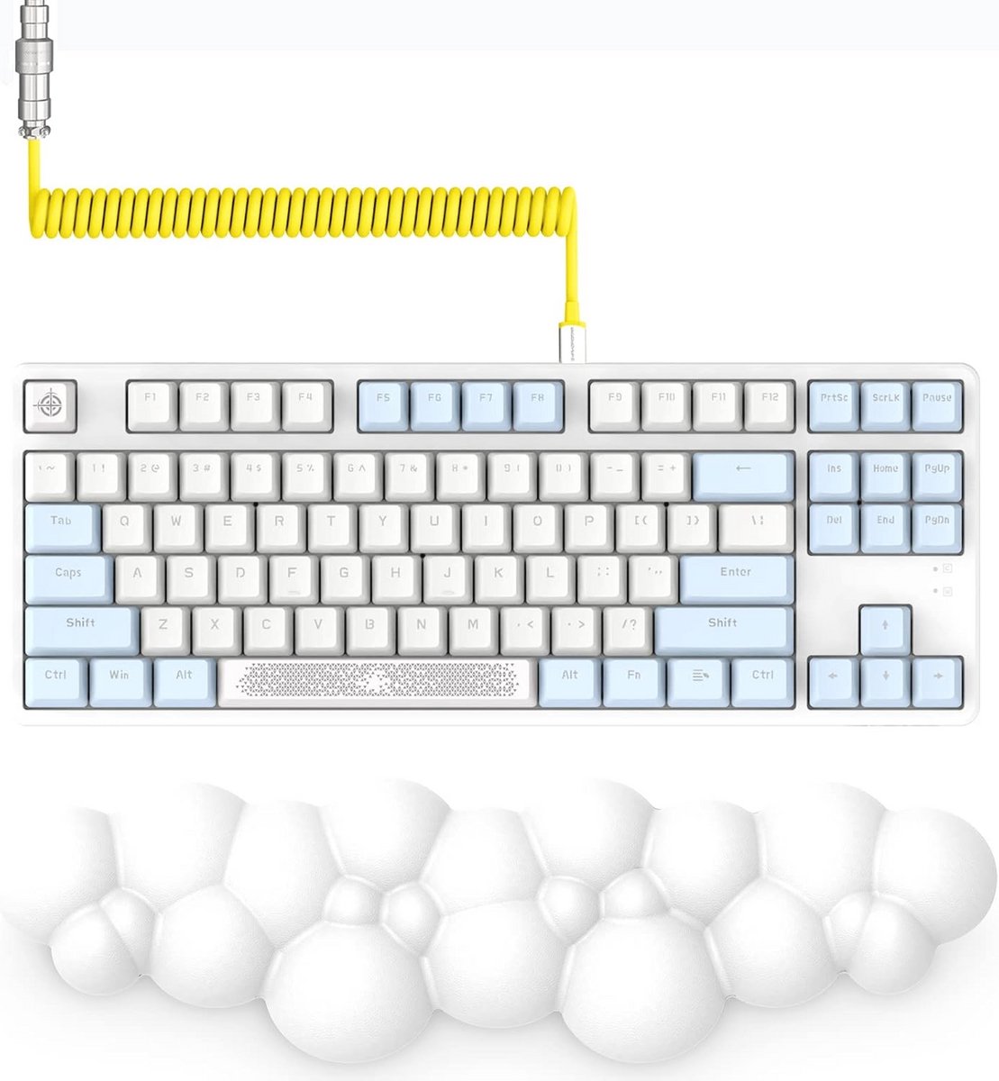 75% mechanisch toetsenbord bedraad - TKL, Hot Swappable blauwe schakelaar, RGB verlichting, met palmsteun