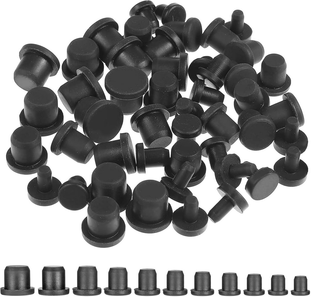 Rubberen stopset 22 stuks in 11 maten - veelzijdige silicone stoppen