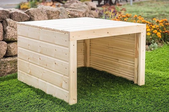 Robotmaaier Garage Carport Hout 69x69x40 cm Weerbestendig UV-bestendig Bescherming Gardena Husqvarna Robomow