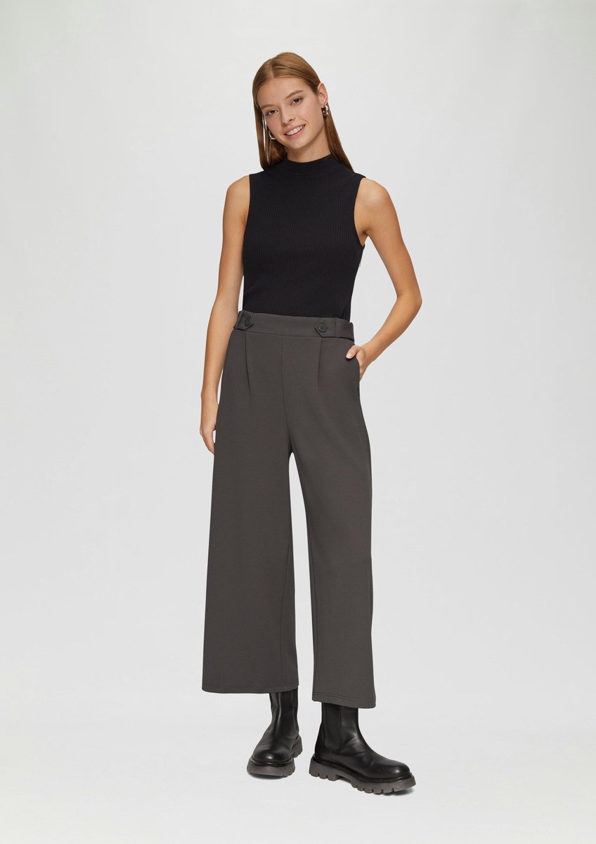 Q/S designed by - Broek - Maat 34 - Vrouwen - 9666 GREY/BLACK - polyester