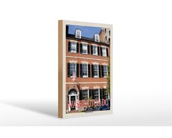 Holzschild Reise 20x30cm Washington DC USA Cleveland Abbe House