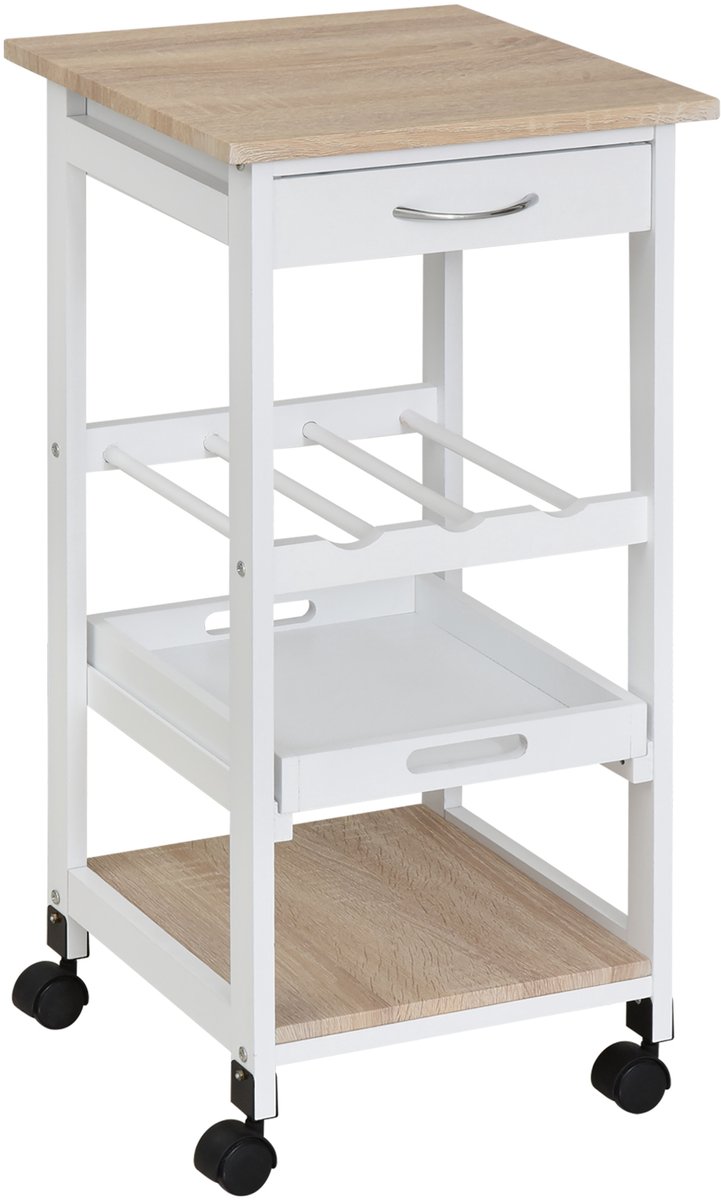 HOMCOM-Keukenkar-MDF-37x37x76cm-Wit