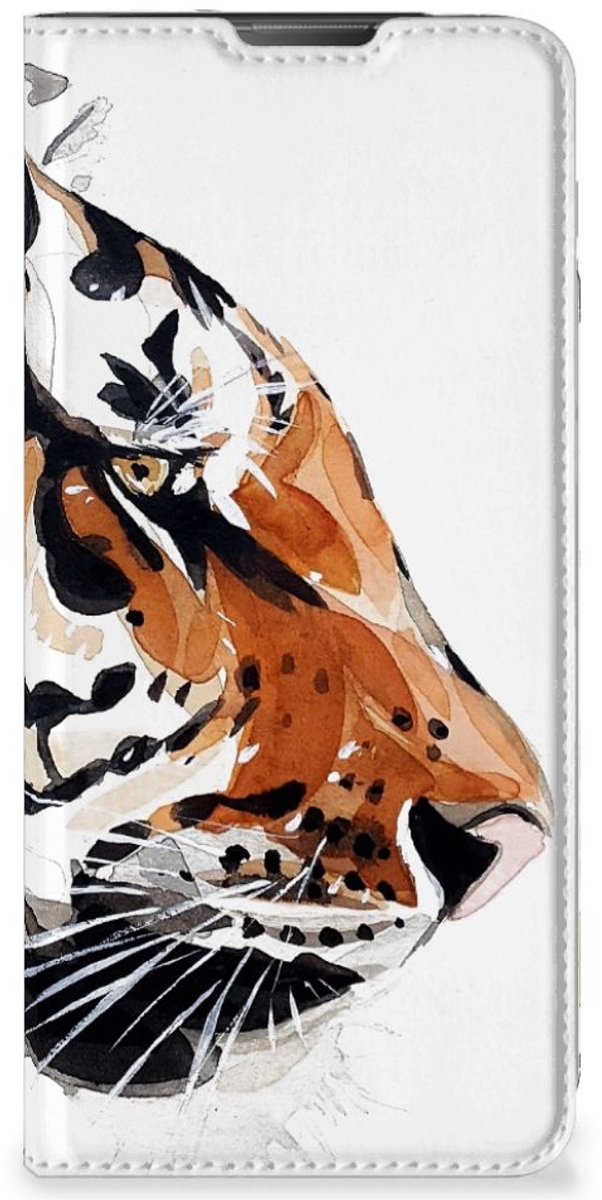 Bookcase Motorola Moto E20 Watercolor Tiger