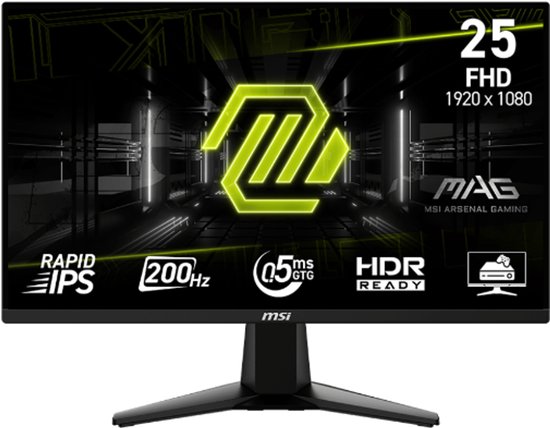 MSI MAG 255F E20 - 24.5″ FHD IPS - 0.5ms 200Hz - FreeSync