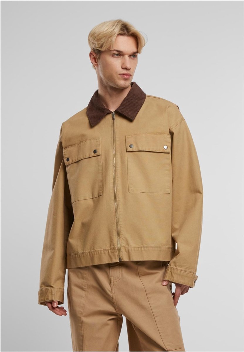 Urban Classics Mens Workwear Cotton Jacket Heren Tussenseizoensjas – XXL Beige