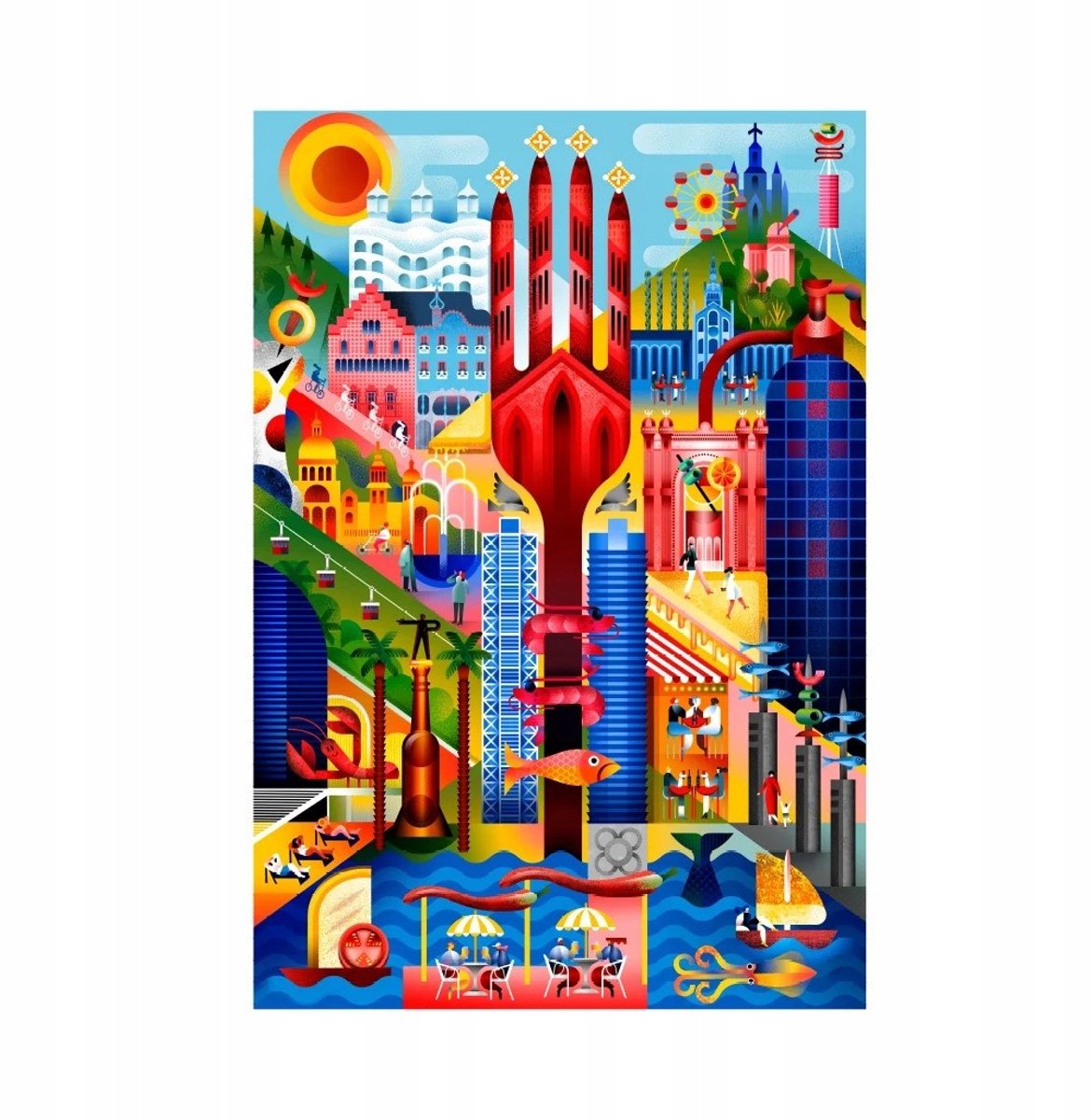 Barcelona 1000 Stuk Puzzel - Artistieke Stadsgezicht voor Volwassenen