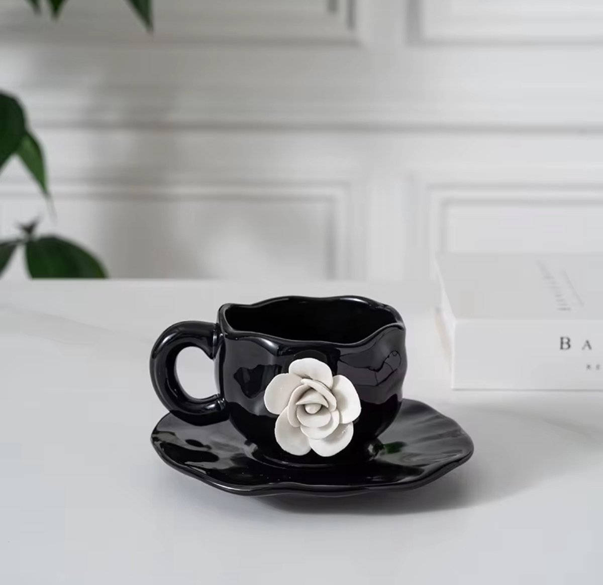 Bloemen Theekop & Schotel Set - Luxe Cadeauverpakking - Vintage Design