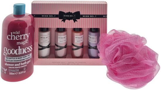 Miss so...? Cadeauset met Mini set - Douchegel & Puff Spons – Luxe Badset | Verwen Cadeauset | Wellness Geschenk voor Iedereen
