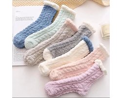 Bedsokken dames - Dames Slaapsokken - Pluizig Zacht - Pyjamadag - Stay in Bed Sock - Minder Drukplekken - Comfort - Dik & Warm - Elastisch - 7-pairs - One Size