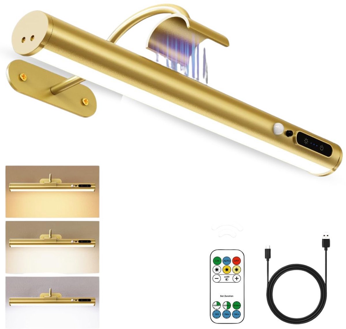 White-Label® Spiegellamp badkamer - Wandlamp - Spiegelverlichting - Goud