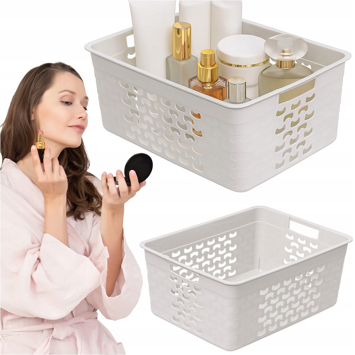 Azuurmand Organizer Badkamer Wit Kunststof - 10L