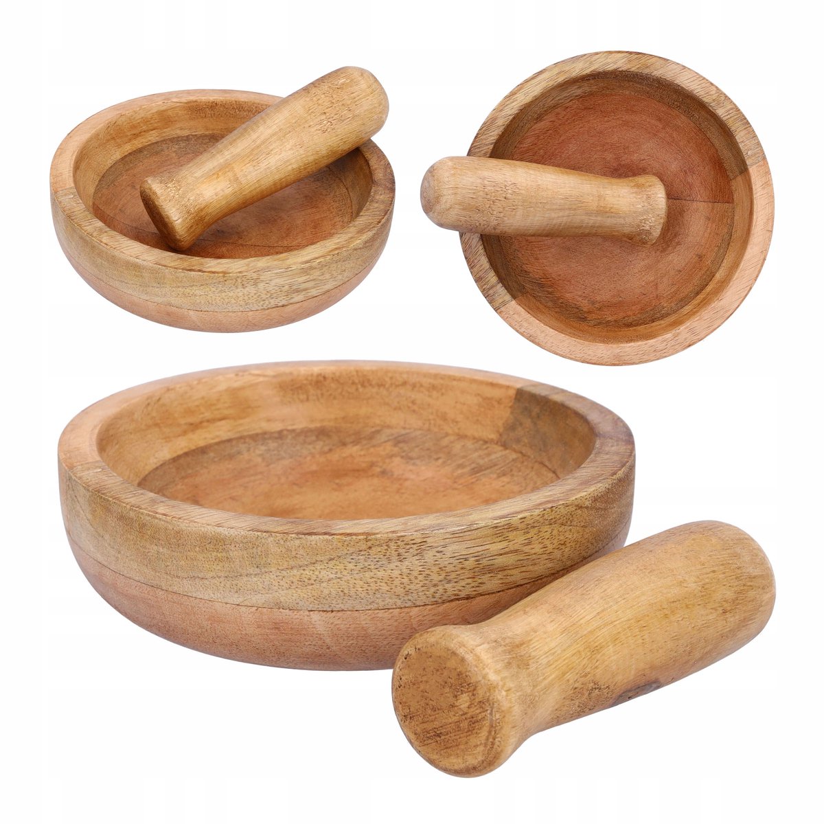 Houten Mortier met Stamper - 15cm - Mangohout - Kruiden & Pesto