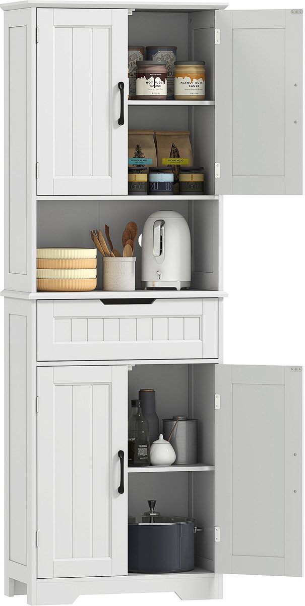 HOMCOM-Keukenkast-MDF-60x30x172cm-Wit