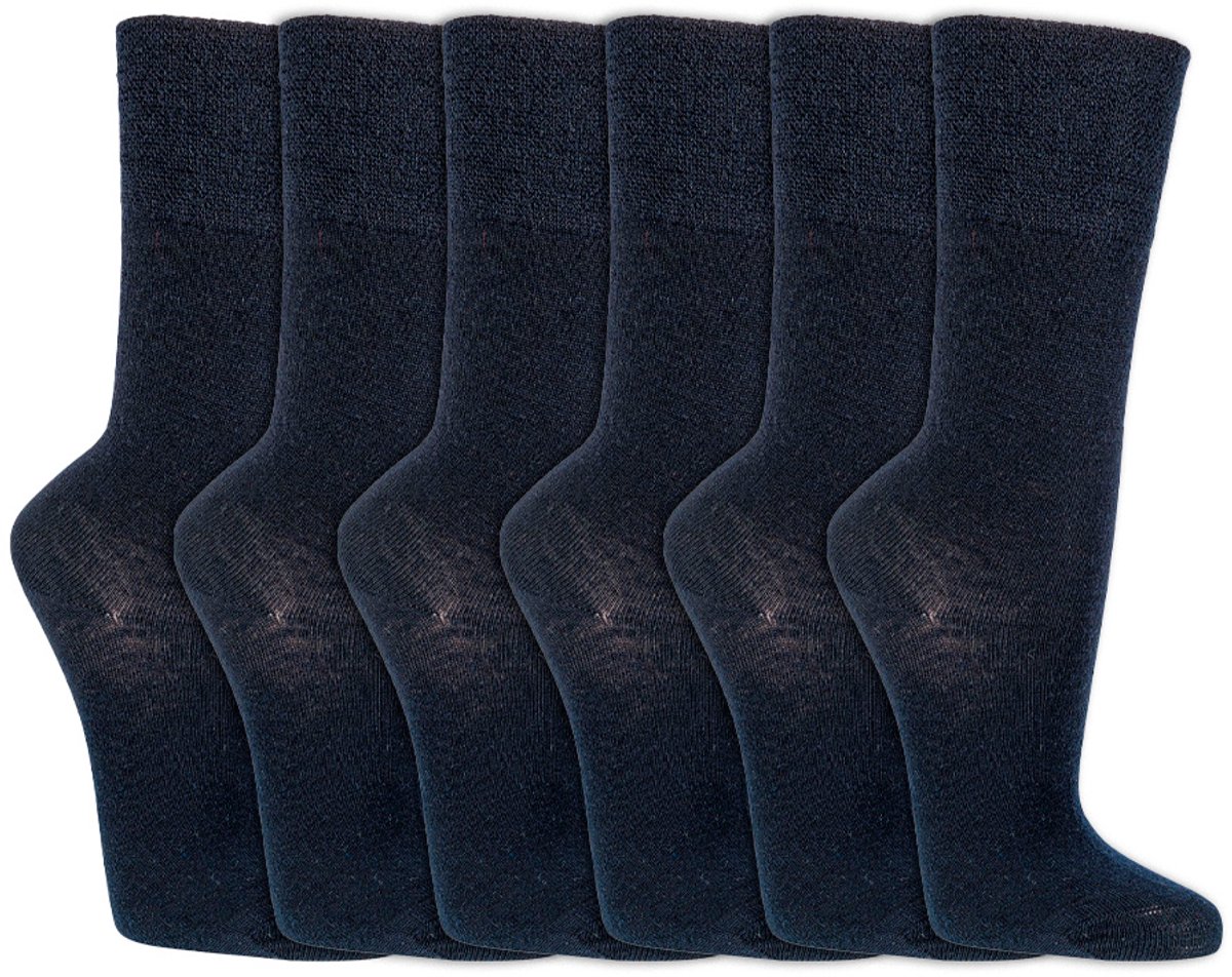Warme Wollen Sokken 6 Paar –50 Heren en Dames Blauw