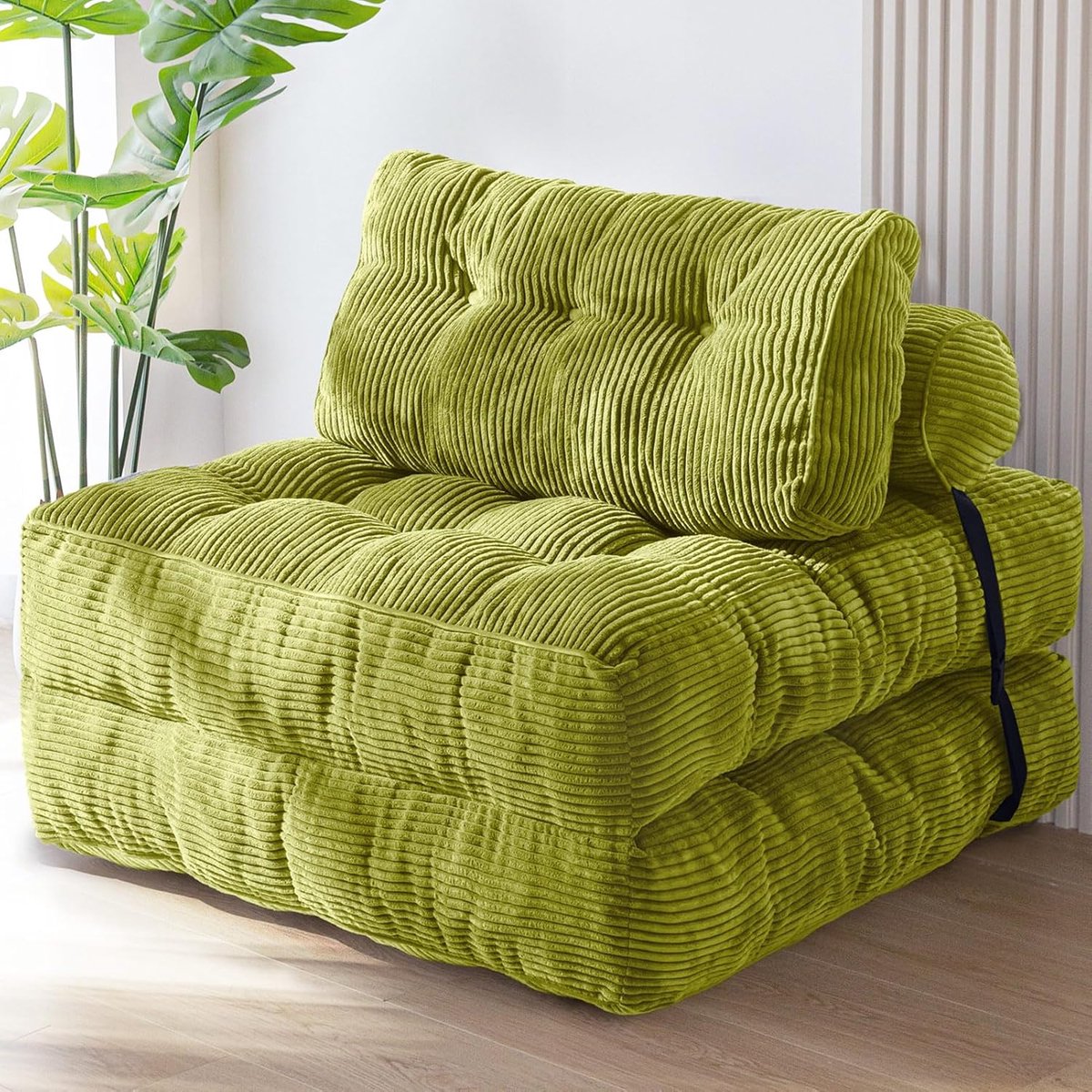 Slaapstoel - Uitklapbaar - Slaapbank - Logeerbed - Zetelbed - Slaapfauteuil - Vouwbed - 1 persoons - Zeer comfortabel - Groen