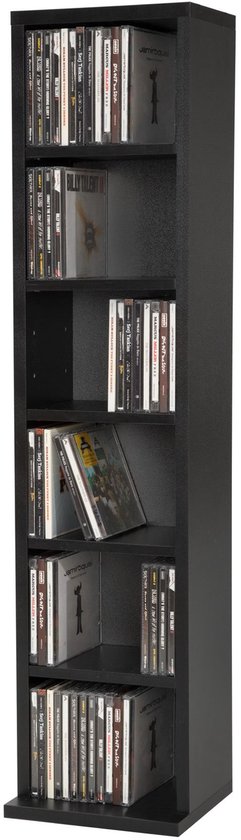 Porte-CD Porte-DVD modèle debout noir 90x21x16 cm 401701