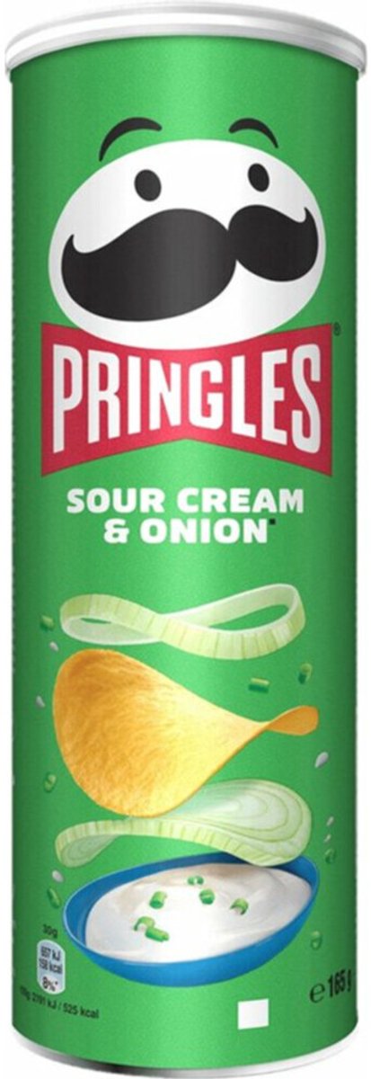 Pringles Chips Sour Cream & Onion - 9 x 165 gr - Voordeelverpakking