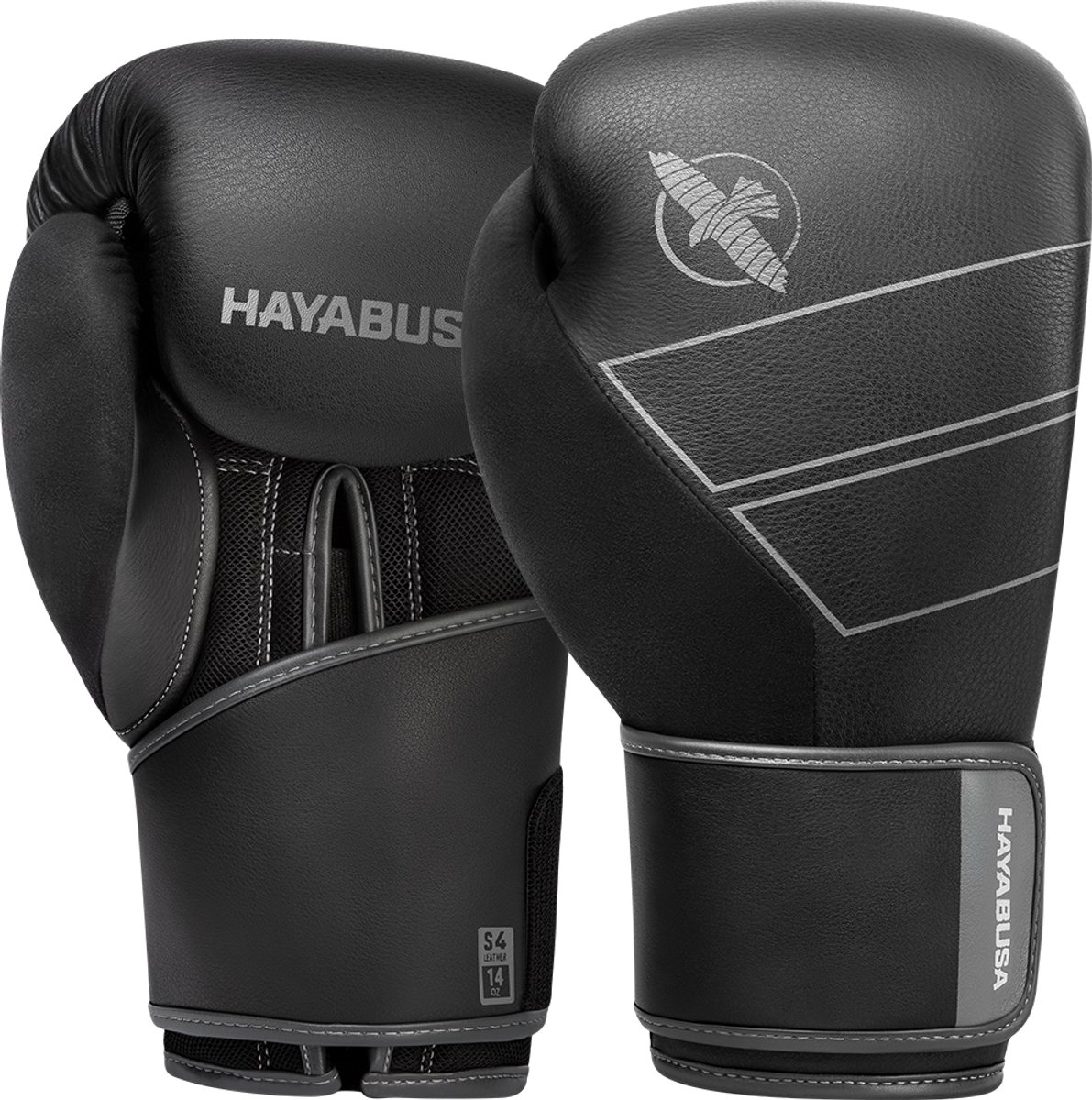 Hayabusa S4 Bokshandschoenen - Echt Leer - Zwart 16 oz