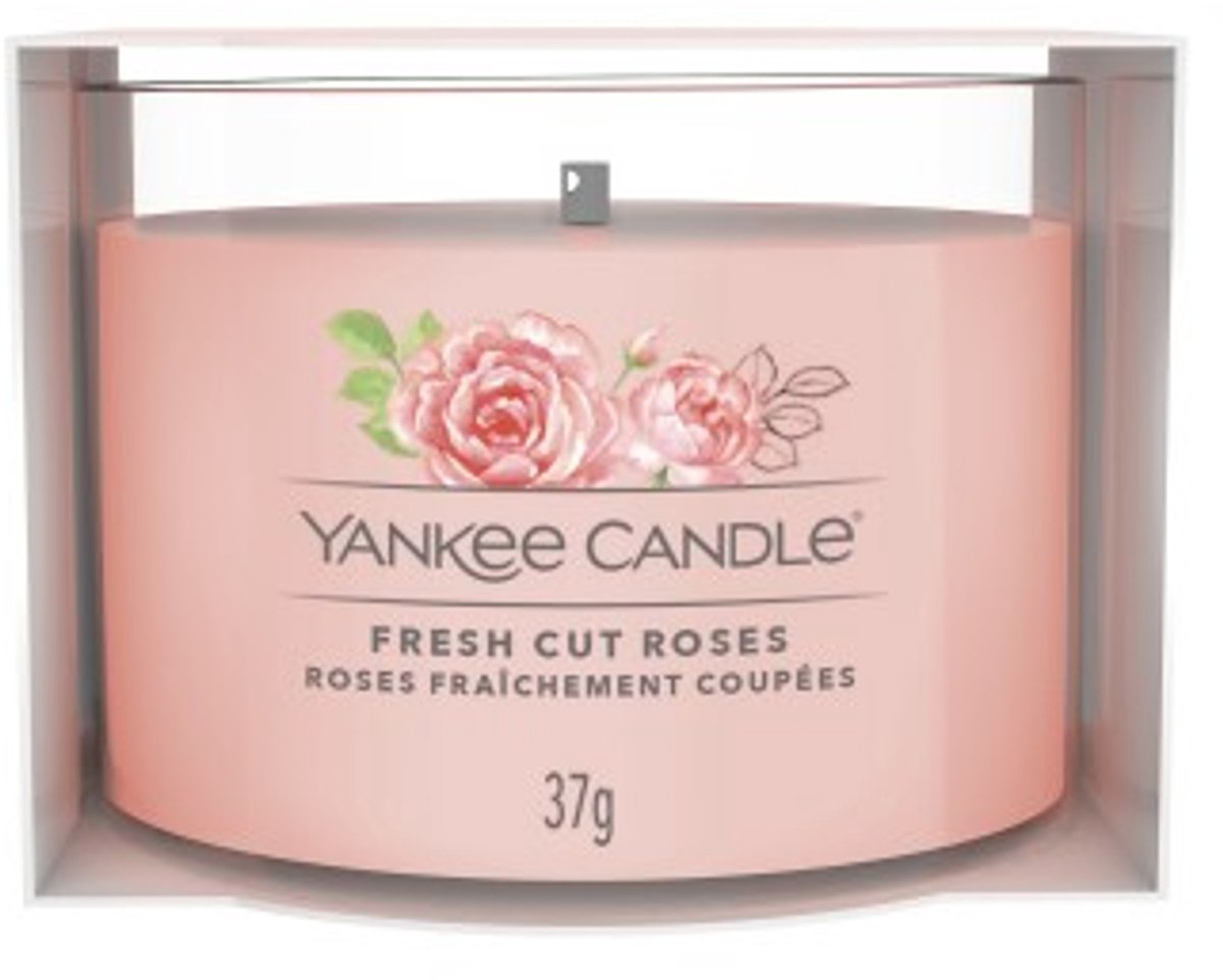 Yankee Candle Fresh Cut Roses, Rond, Roze, Roze, 10 uur, 1 stuk(s)