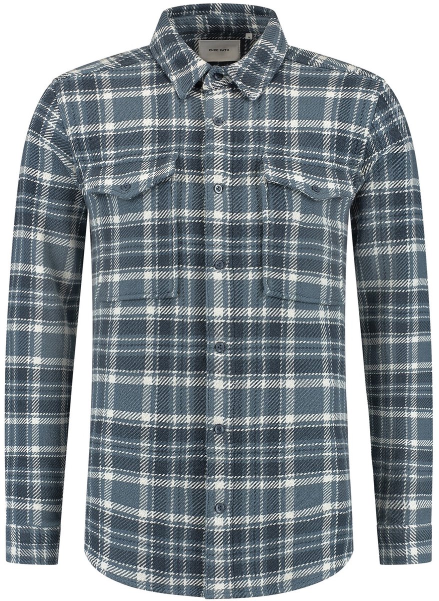 PURE PATH Regular Fit Shirts Over201 Overshirts Heren - Blauw - Maat XL