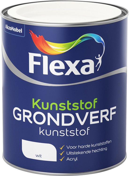Flexa - Grondverf Kunststof - Wit - 0.75 L