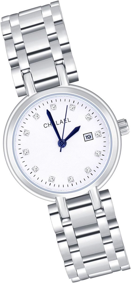 Dames Quartz Horloge Ronde Zilveren Analoge Horloge Met Eenvoudige Wijzerplaat Roestvrijstalen Armband Klassiek Minimalistisch