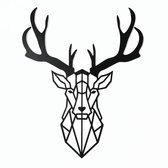 Cerf - Décoration murale en métal | Tête d'animal | 60x70cm | Décoration murale | Art mural en métal | Géométrique | Acier | Panneau mural | Industrie | Modes de vie