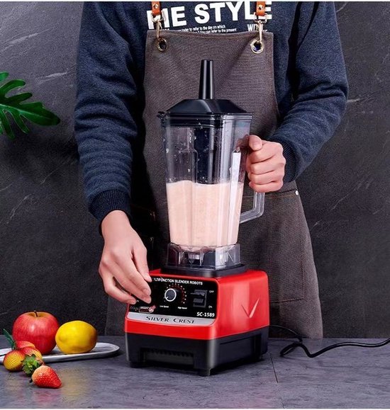 Blender 2000W met Glazen Kan 1,8L en Roestvrijstalen Messen | Turbo- en