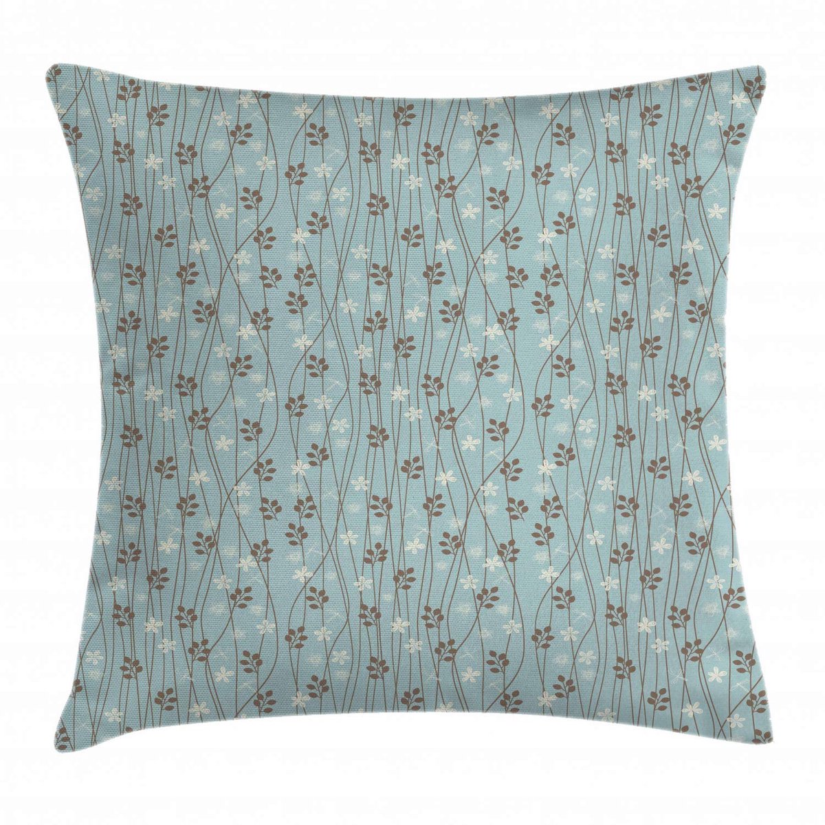 ABAKUHAUS Kussenhoes 45x45 cm – Gebloemd – Bedrukt aan beide zijden, rits – Multicolor Blassblauw