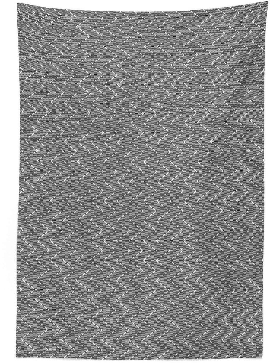 ABAKUHAUS Geometrisch Tafellaken – Zigzag zwart-wit – 140×170 cm – Wasbaar