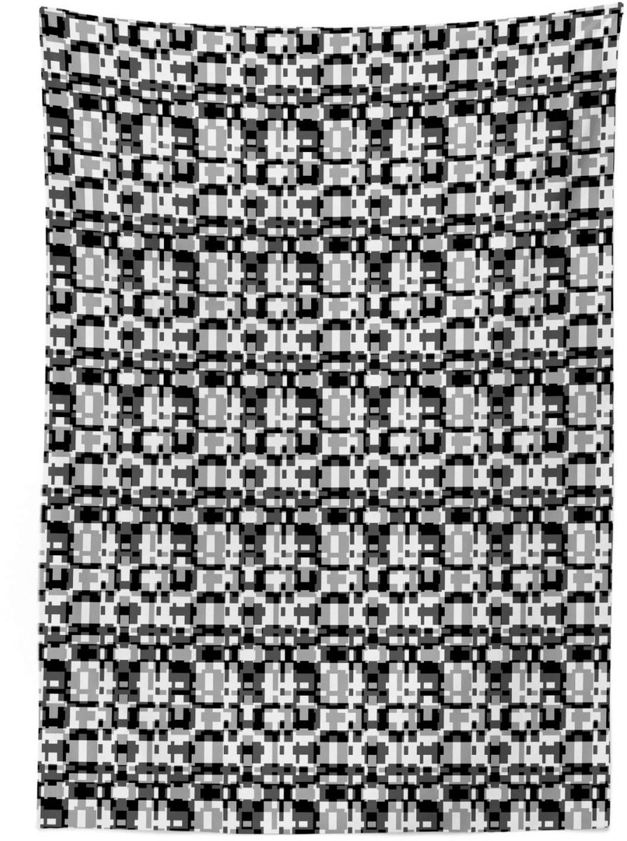 ABAKUHAUS Abstract Tafellaken – 140x200 cm – Grijstinten Satijn – Wasbaar