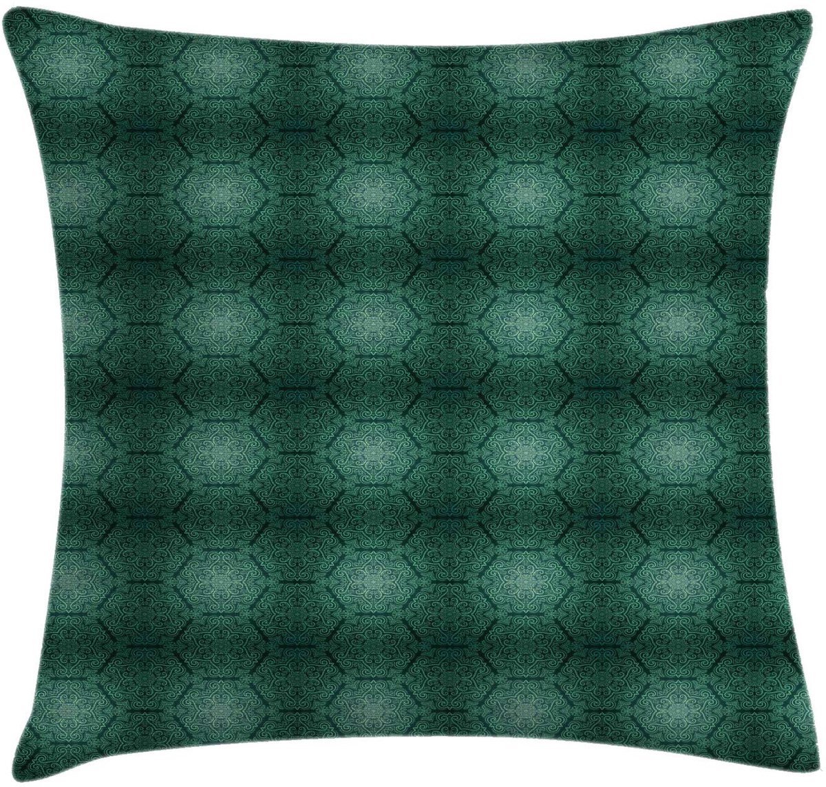 ABAKUHAUS Barokke kussenhoes – 40x40 cm – dubbelzijdig bedrukt, rits Huntergroen