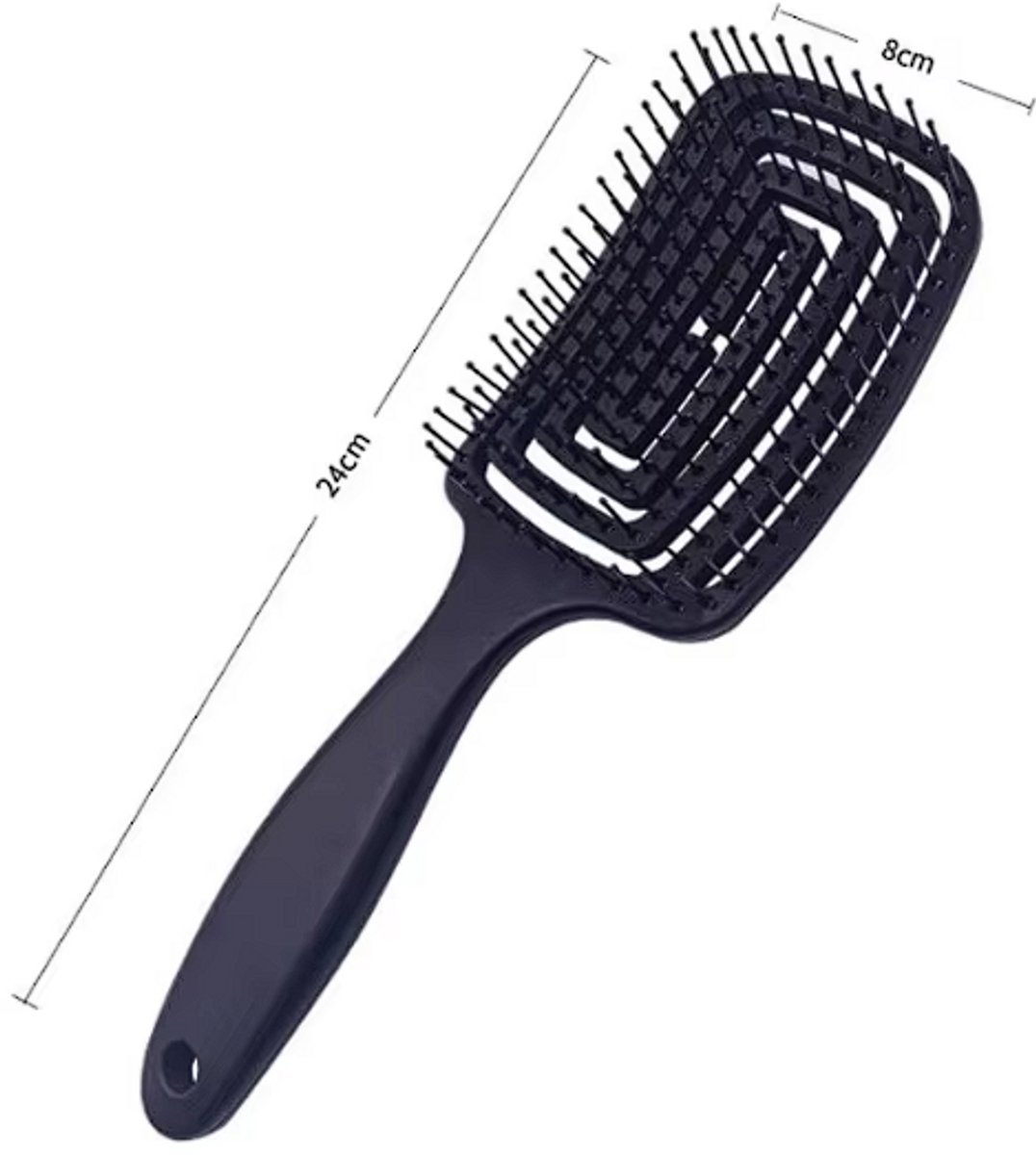 Elastische Massage Kam - Haar Styling- Ontklitter -Snelle Föhnen Detangling Tool-zwart