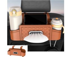 Daity 1 Pack - Opbergdoos voor hoofdsteunen en achterbank van de auto - multifunctionele opbergdoos voor de rugleuning van de auto met bekerhouder en haken - accessoire voor op reis in de auto - geschikt voor SUV's - sedans en vrachtwagens.
