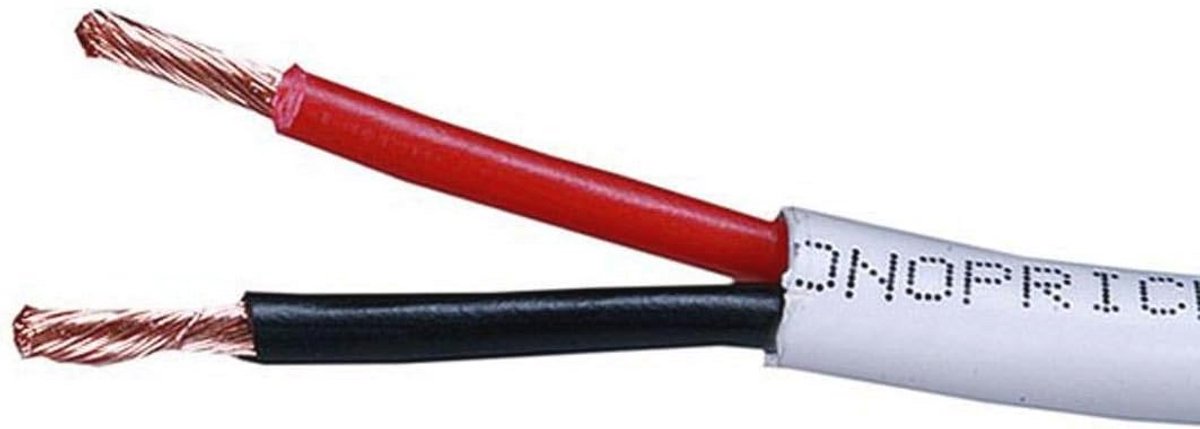 50ft 16AWG 2-aderige zuurstofvrije koperen luidsprekerkabel