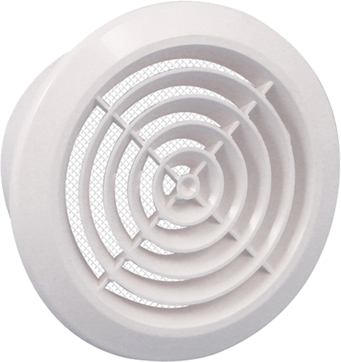 Starx ventilatorrooster - luxe - rond - met vliegengaas - Ã˜ 165 mm - kunststof - wit