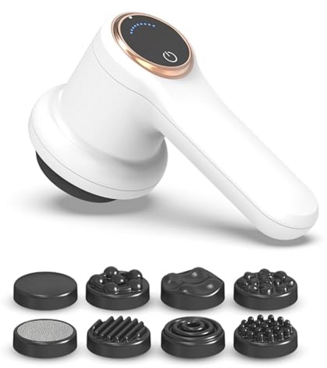 Elektrische anticellulitis massager met 8 opzetstukken - Versterkt en vormt, verlicht spierspanning