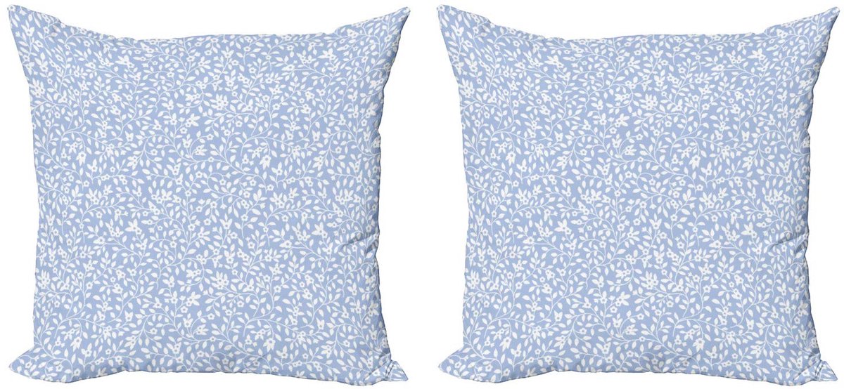 ABAKUHAUS Kussenhoes –60x60 cm–Dubbelzijdig–Babyblauw/Wit–2 Stuks