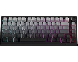 Mechanisch gamingtoetsenbord met 83 toetsen, RGB-achtergrondverlichting, drie modi, hot-swappable (zwart/grijs)