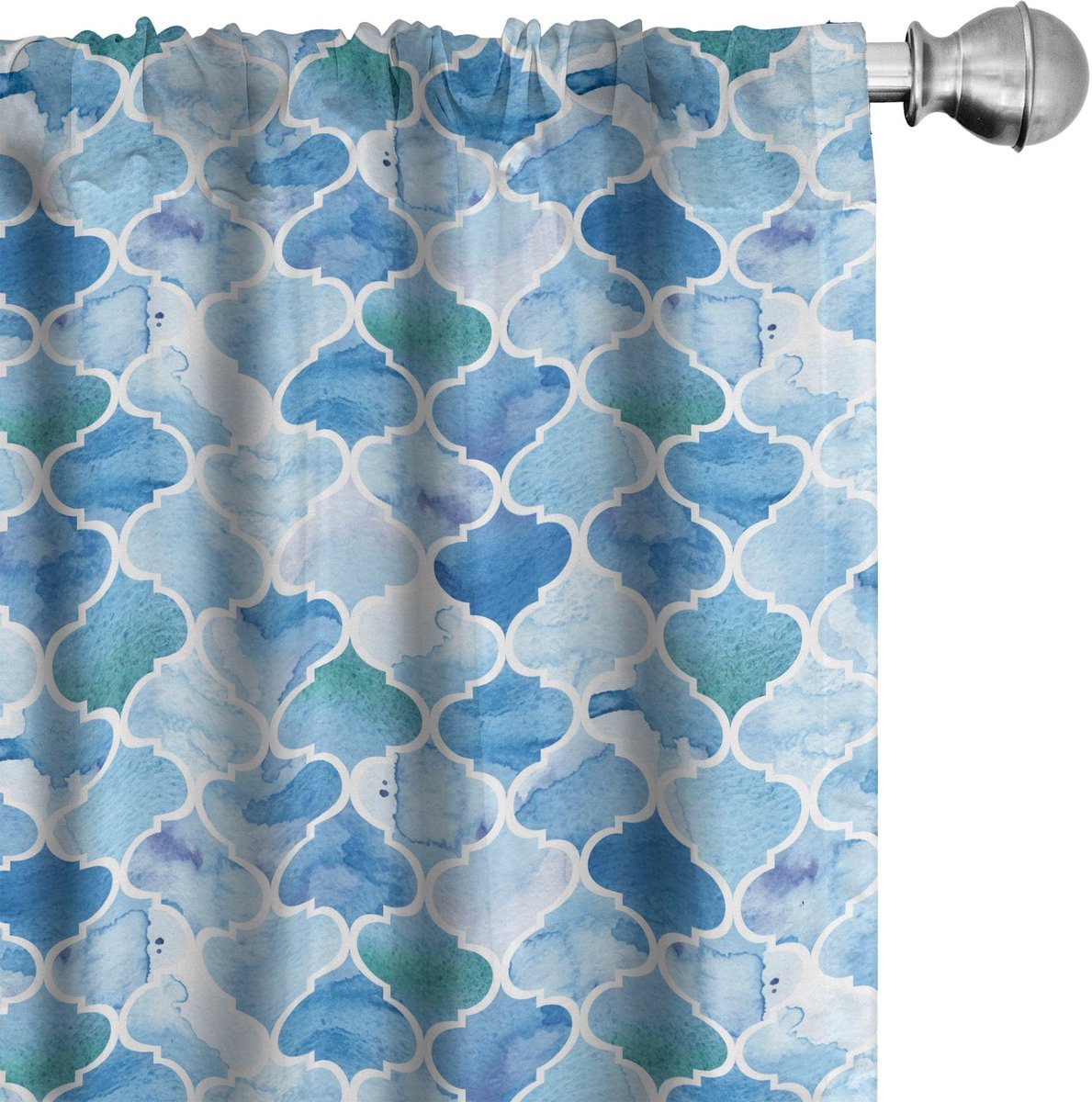 ABAKUHAUS Marokkaanse Gordijnen 2x75x245 cm – Helblauw, Microfiber Hellblauw