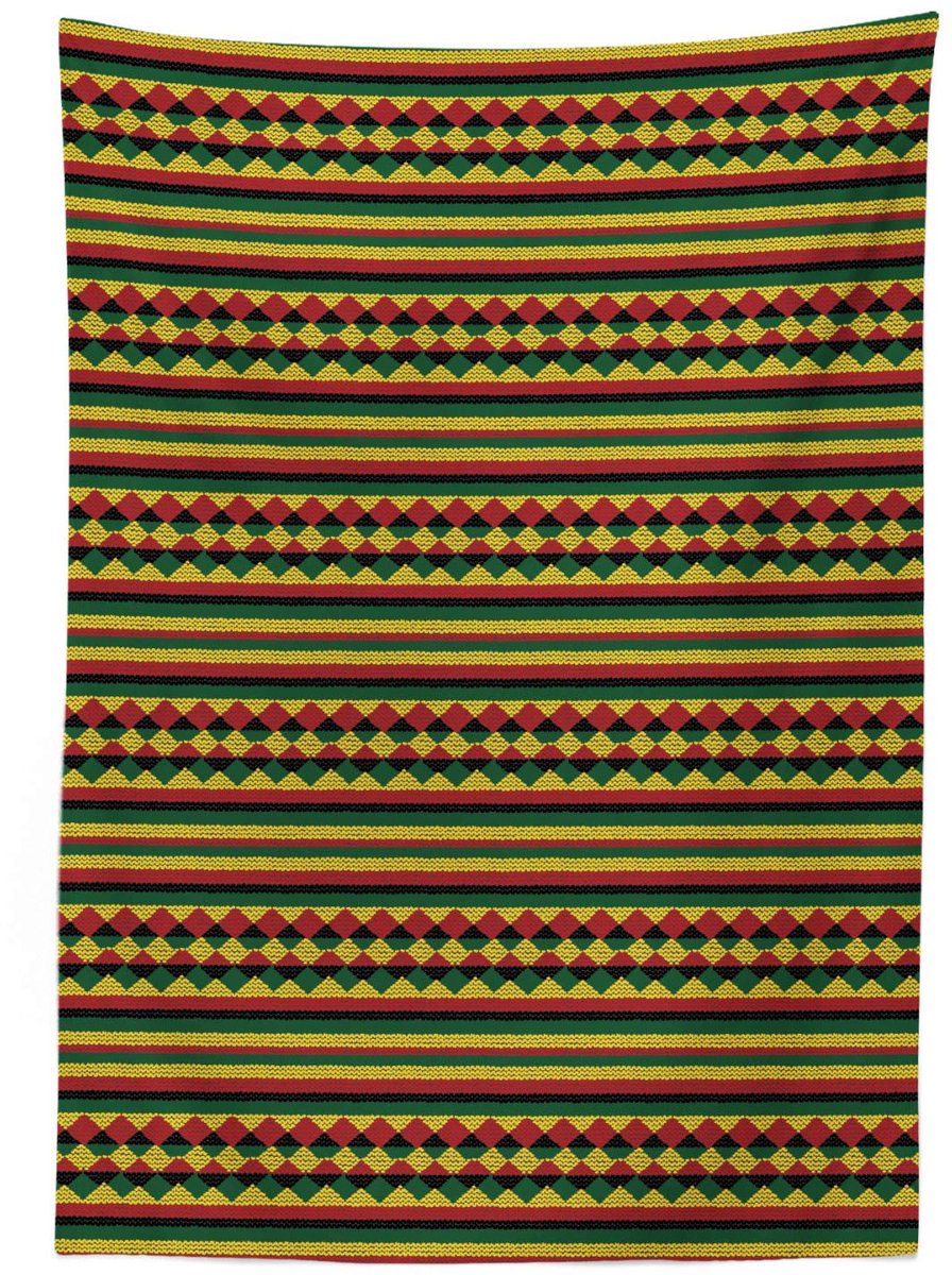 ABAKUHAUS Kente-tafelkleed – 140x240 cm – multicolor satijn
