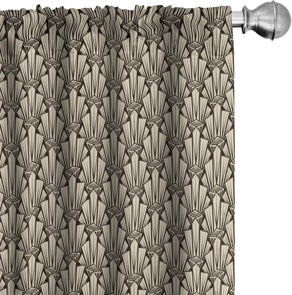 ABAKUHAUS Abstracte Gordijnen 2-Delig – Geometrisch Beige Bruin