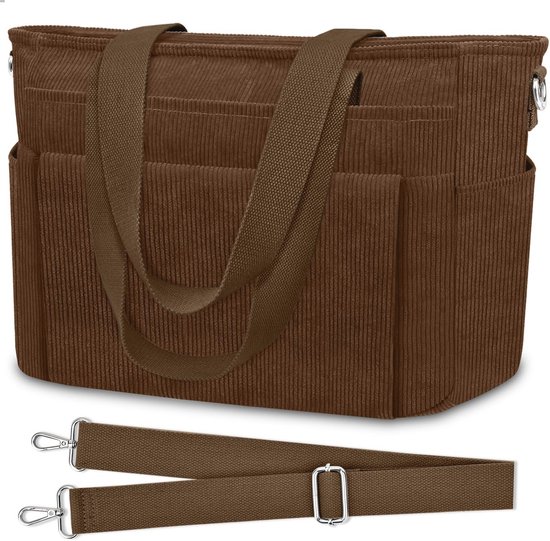 Canvas schoudertas, Janina, zwart/wit | Voordelig bij