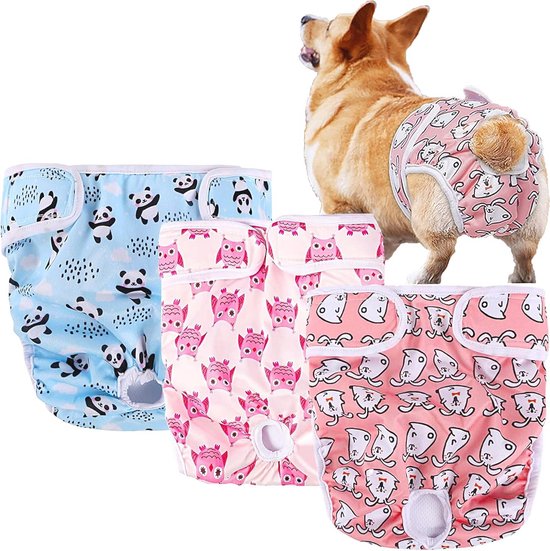 Croci Doggy Pants - Wasbare Hygiënische Broek voor vrouwelijke honden, hygiënische stoffen luier voor honden, menstruatiebroek, maat XS, 30cm