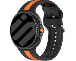 Bracelet Strap-it Dual Sport (Zwart/ Oranje) – Compatible avec les montres Samsung Galaxy Watch 8 (40 mm/44 mm) et Galaxy Watch 8 Classic