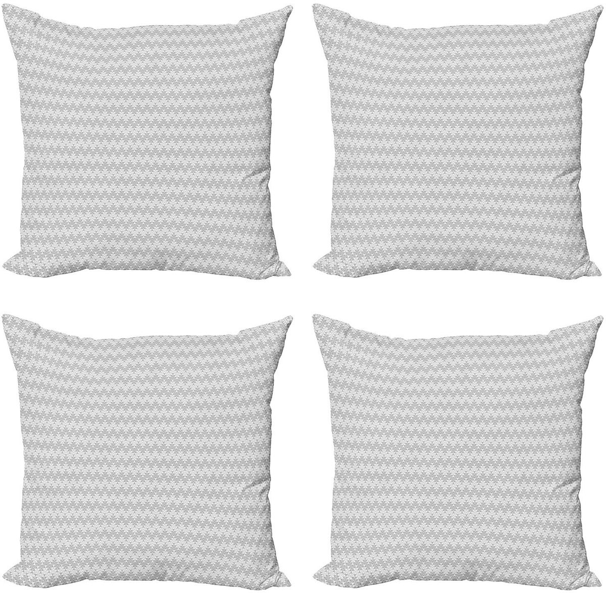 ABAKUHAUS Kussenhoezen – 4x 40x40 cm – Chevron Grijs/Wit – Dubbelzijdig Pale Grau