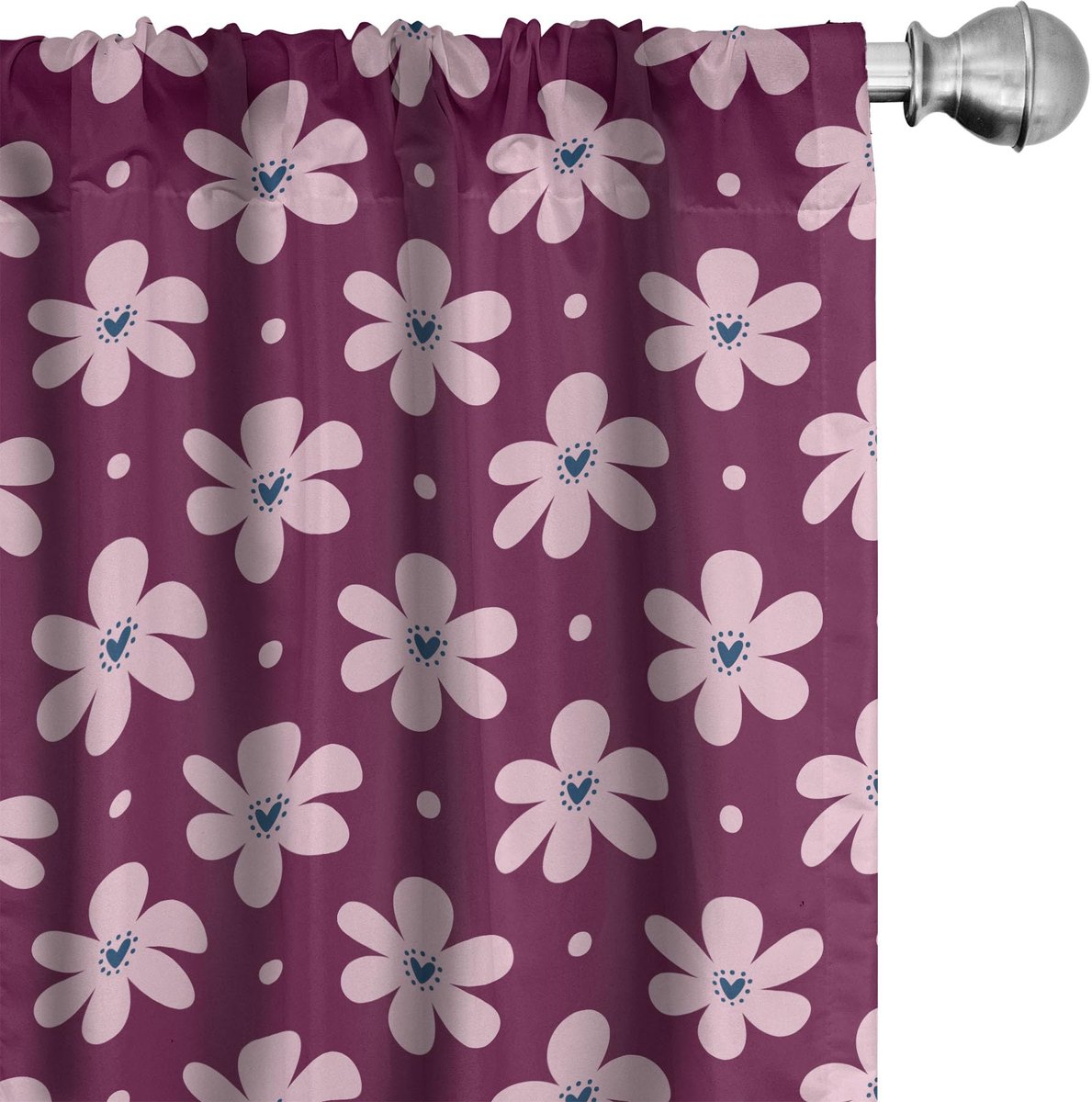 ABAKUHAUS Roze Bloemen – 2x75x175 cm – Mikrofaser – Halfschaduw Babyroze