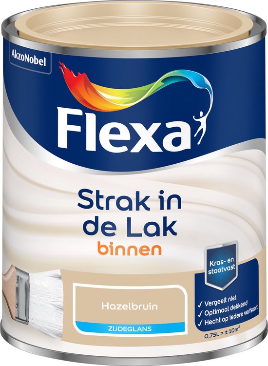 Flexa - Strak In De Lak Binnenlak Zijdeglans - Hazelbruin - 750 Ml