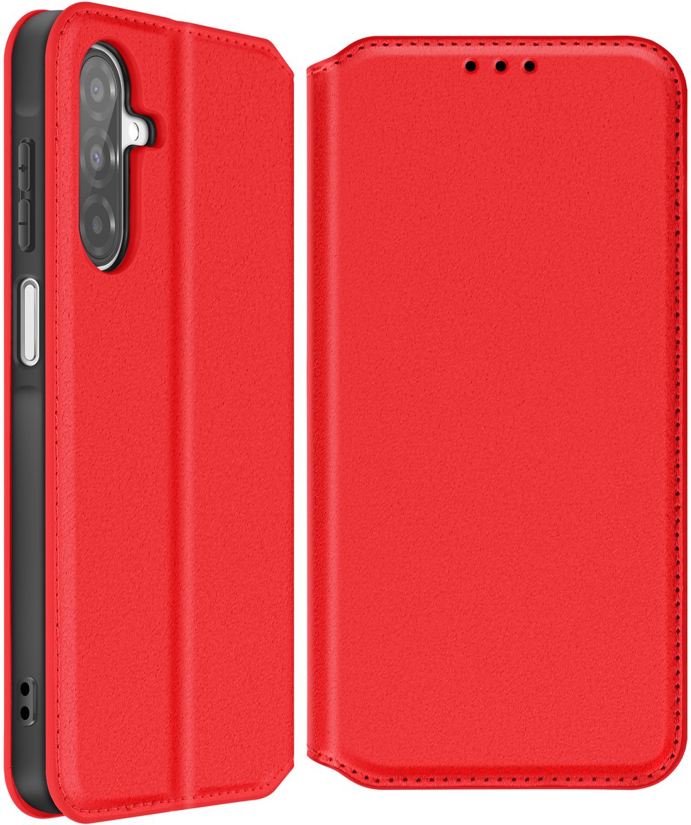 Avizar Hoesje Geschikt voor Samsung Galaxy A26 Klep Card en Video Houder, Rood
